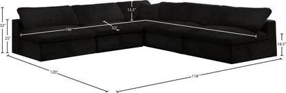 Hyatt Black Velvet Comfort Modular Sectional Sec5B