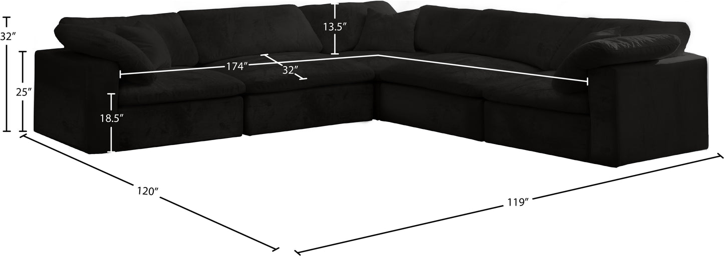 hyatt black velvet comfort modular sectional sec5c