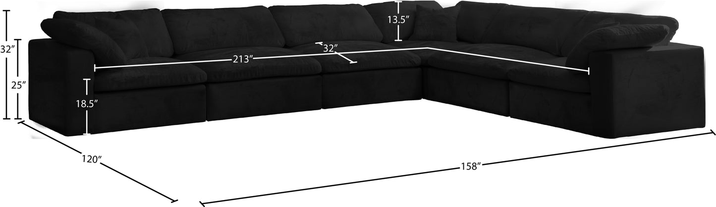 hyatt black velvet comfort modular sectional sec6a