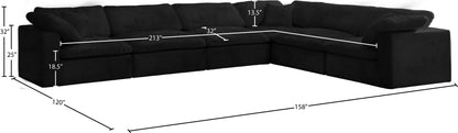 Hyatt Black Velvet Comfort Modular Sectional Sec6A