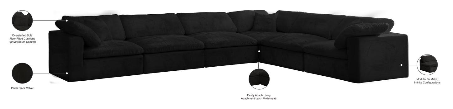 hyatt black velvet comfort modular sectional sec6a