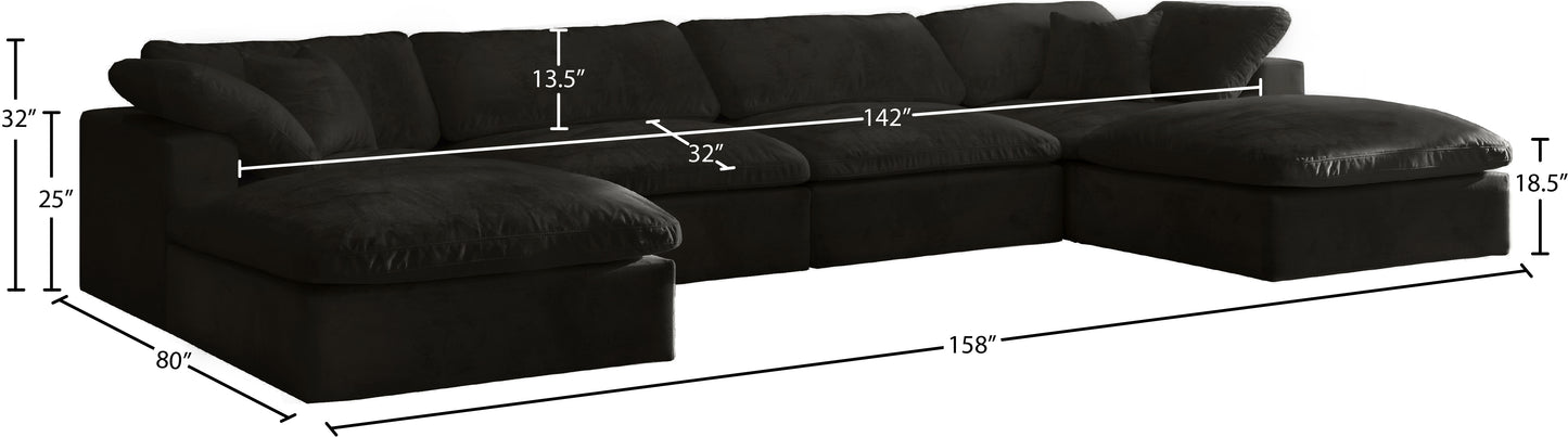 hyatt black velvet comfort modular sectional sec6b