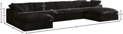 Hyatt Black Velvet Comfort Modular Sectional Sec6B