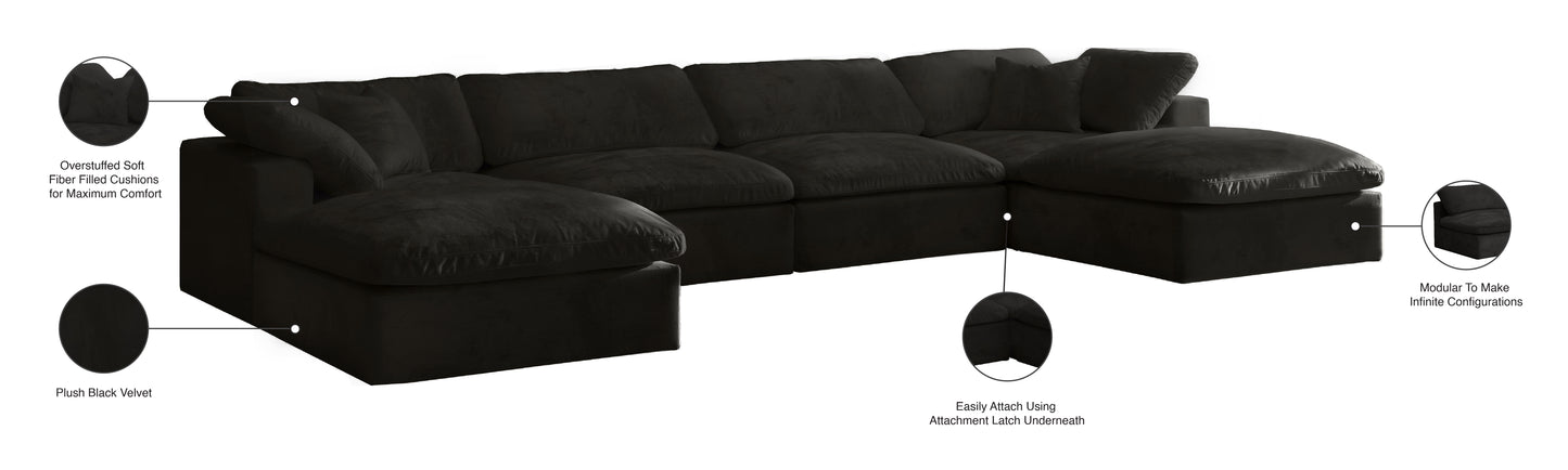 hyatt black velvet comfort modular sectional sec6b