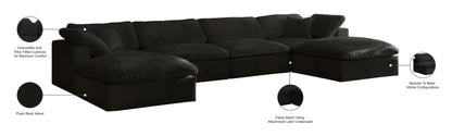 Hyatt Black Velvet Comfort Modular Sectional Sec6B