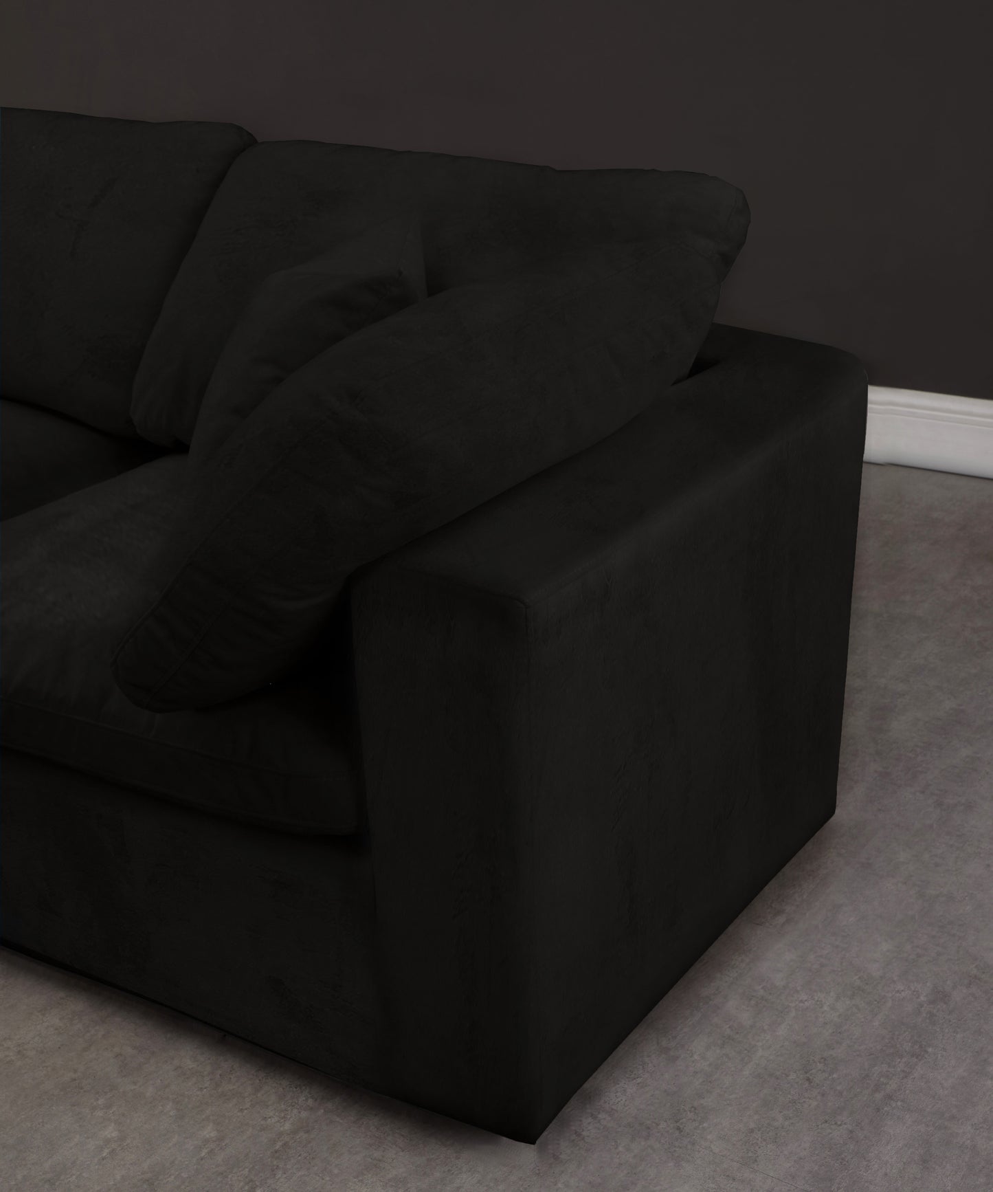 hyatt black velvet comfort modular sectional sec6b