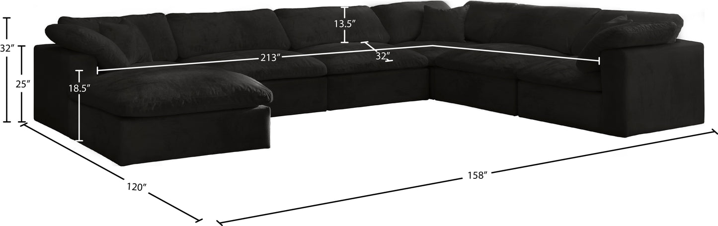 hyatt black velvet comfort modular sectional sec7a