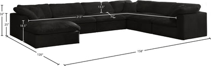 Hyatt Black Velvet Comfort Modular Sectional Sec7A