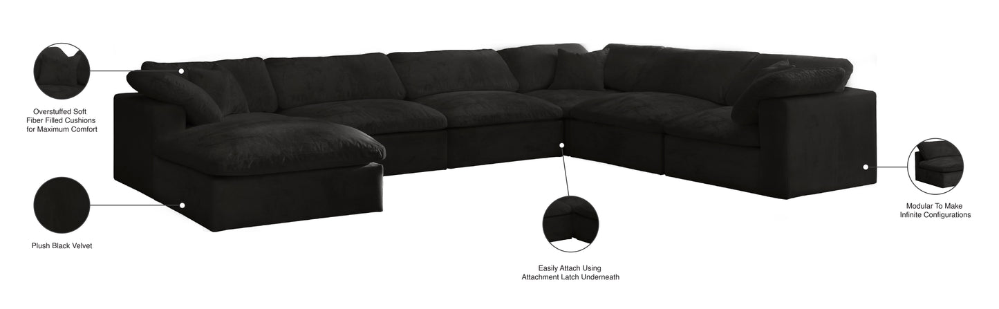 hyatt black velvet comfort modular sectional sec7a