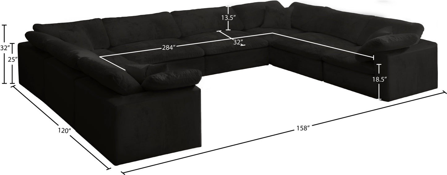 hyatt black velvet comfort modular sectional sec8a