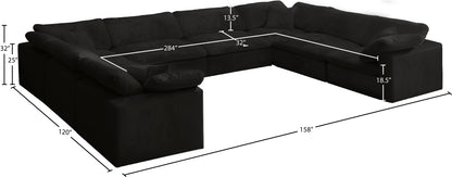 Hyatt Black Velvet Comfort Modular Sectional Sec8A