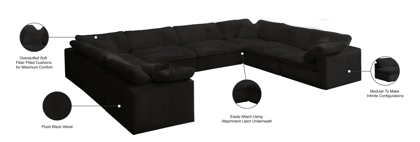 hyatt black velvet comfort modular sectional sec8a