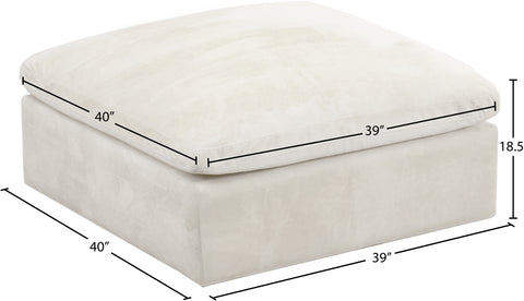 Hyatt Cream Velvet Ottoman Ott