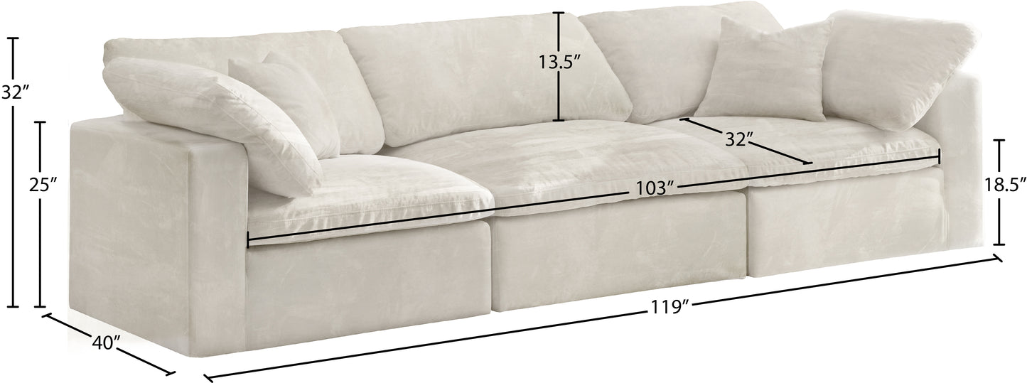 hyatt cream velvet comfort modular sofa s119