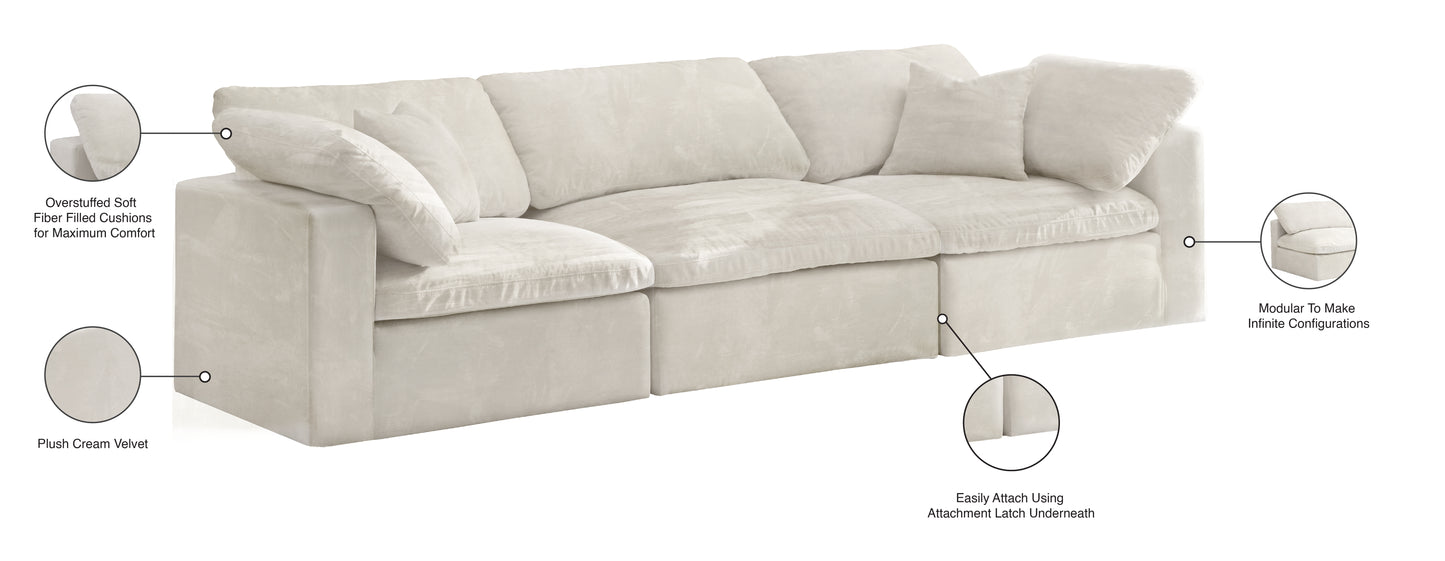 hyatt cream velvet comfort modular sofa s119