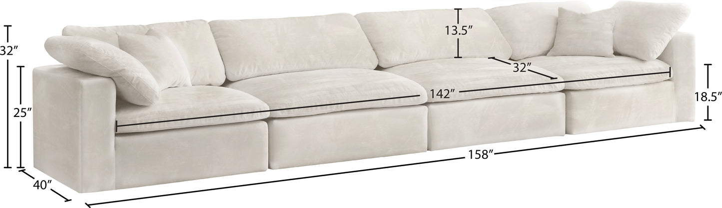 hyatt cream velvet comfort modular sofa s158