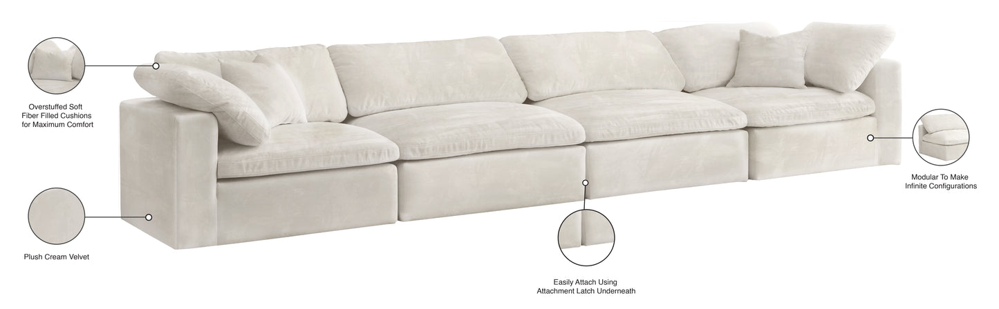 hyatt cream velvet comfort modular sofa s158