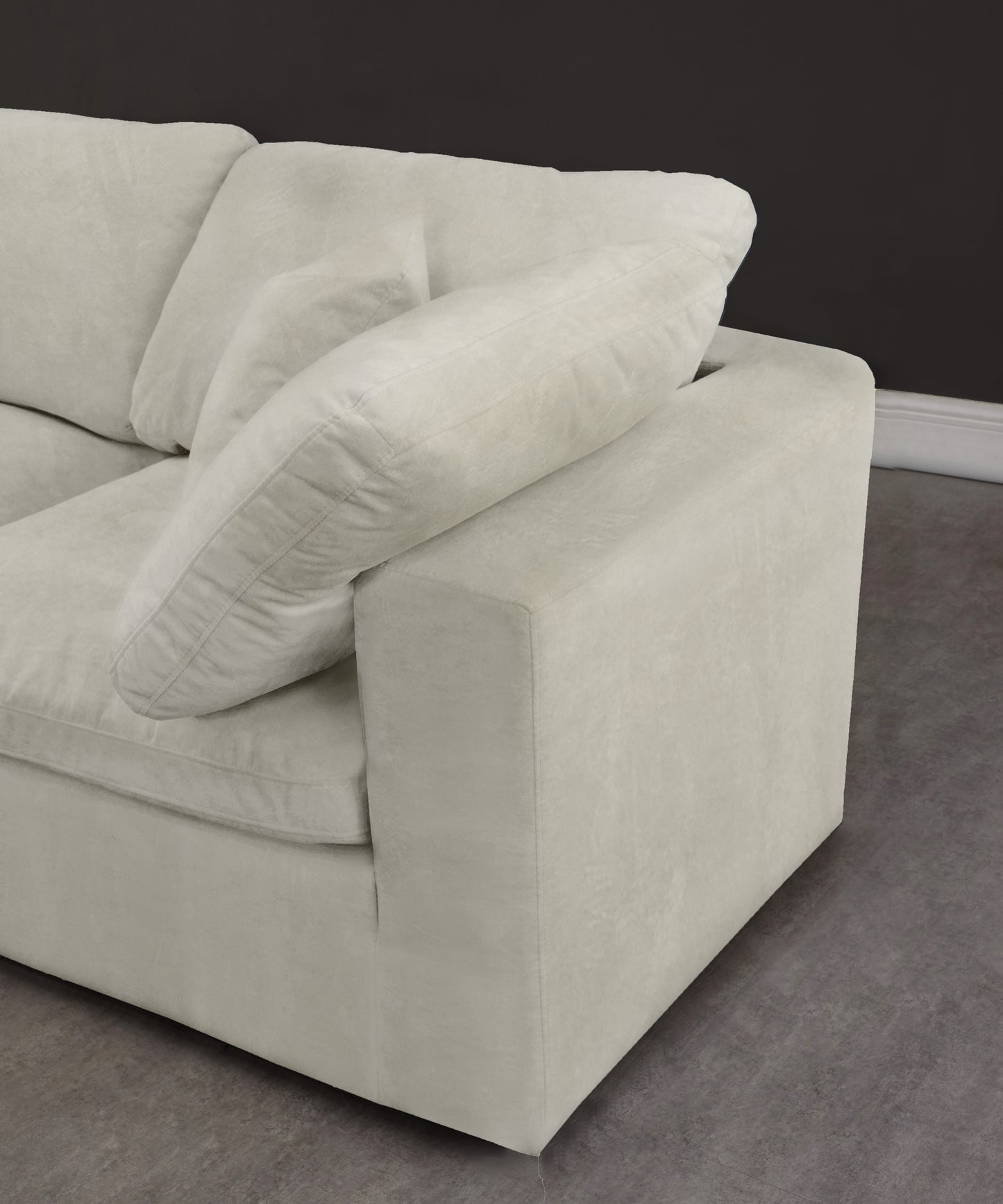 hyatt cream velvet comfort modular sofa s158