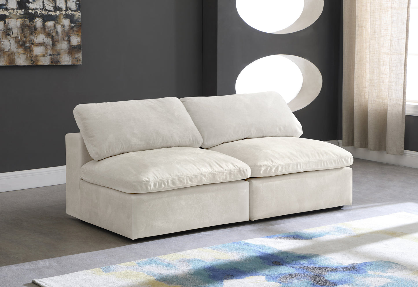 comfort modular armless sofa