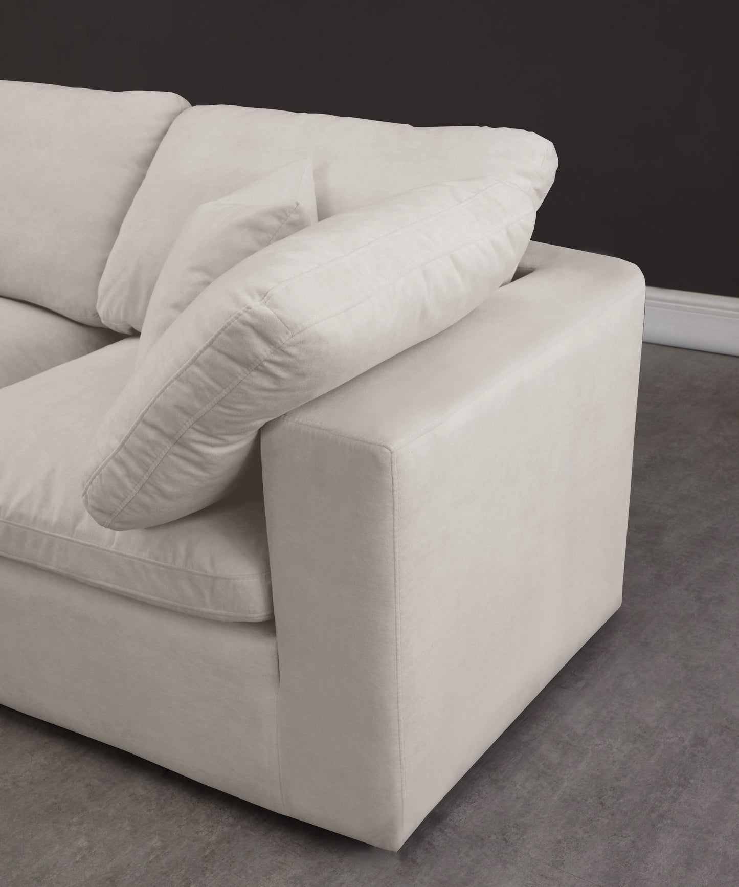 hyatt cream velvet comfort modular armless sofa s78