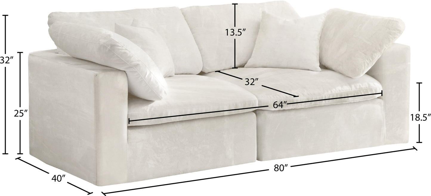 hyatt cream velvet comfort modular sofa s80