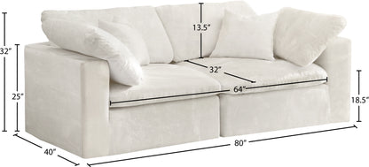 Hyatt Cream Velvet Comfort Modular Sofa S80