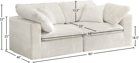 Hyatt Cream Velvet Comfort Modular Sofa S80