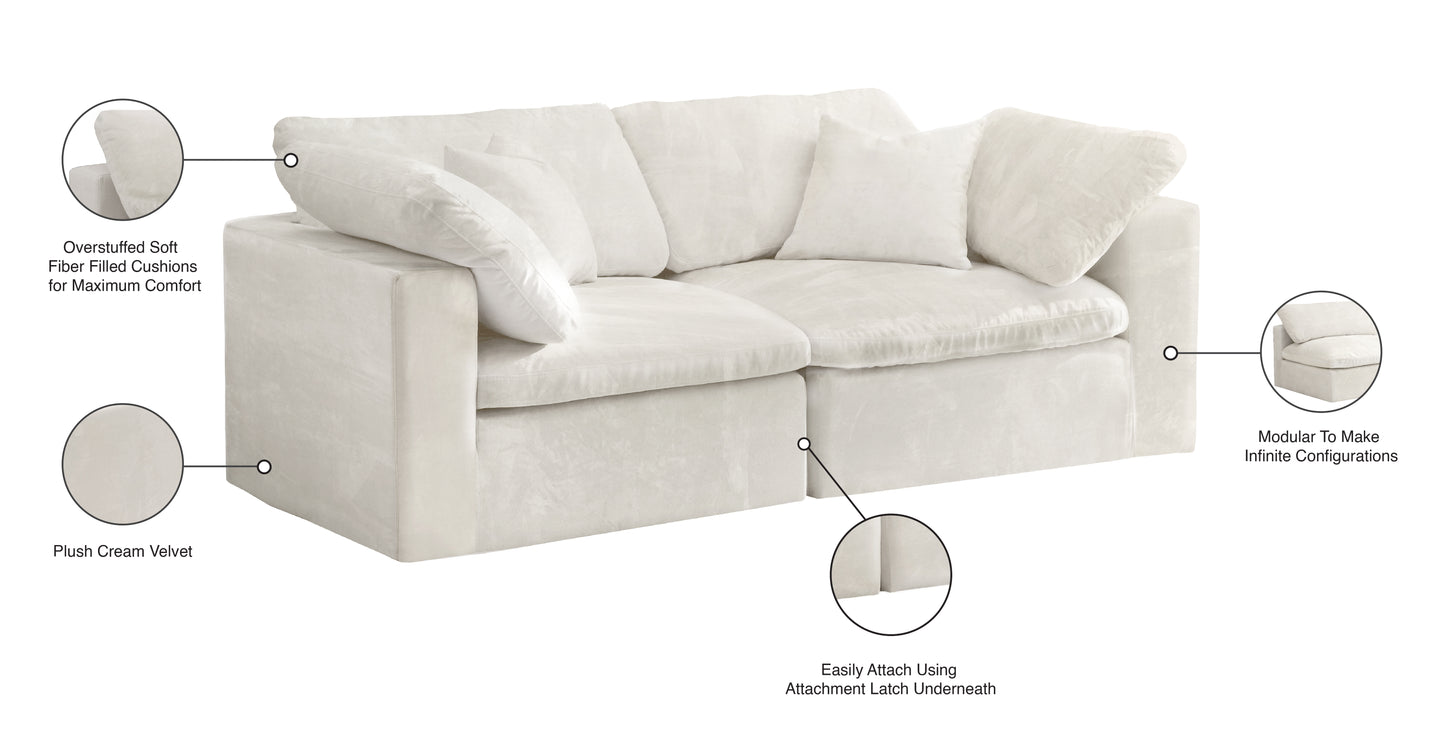 hyatt cream velvet comfort modular sofa s80