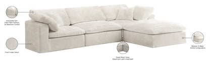 Hyatt Cream Velvet Comfort Modular Sectional Sec4A