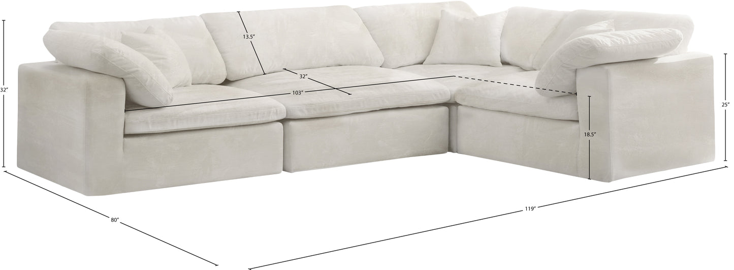 hyatt cream velvet modular sectional sec4c