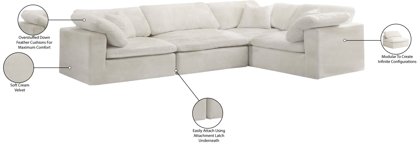 hyatt cream velvet modular sectional sec4c