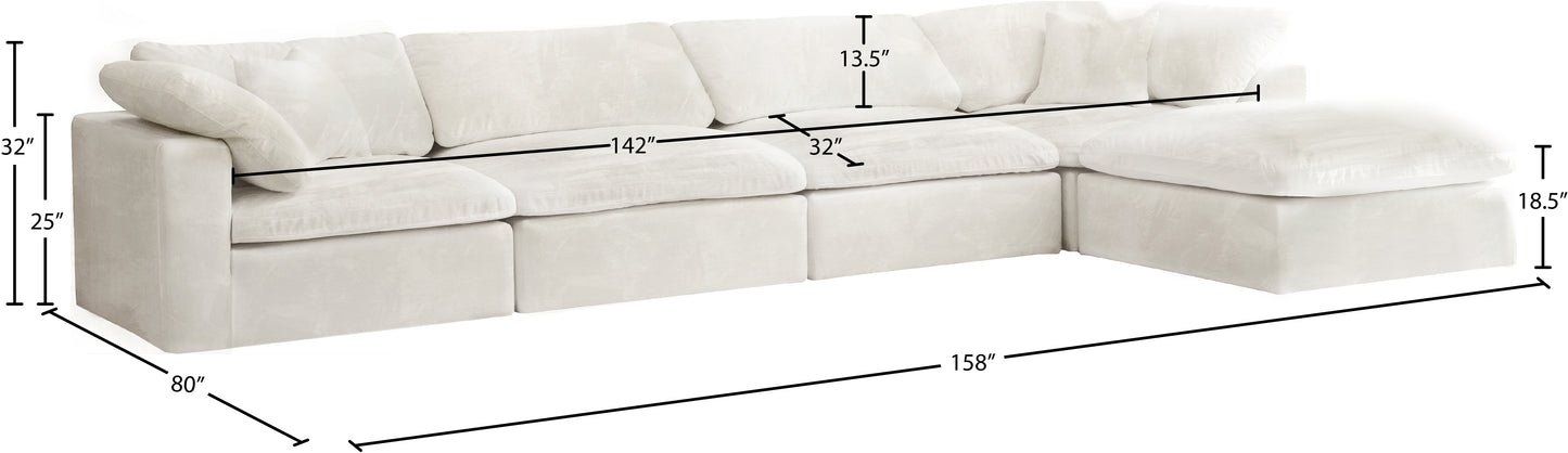 hyatt cream velvet comfort modular sectional sec5a