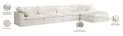 Hyatt Cream Velvet Comfort Modular Sectional Sec5A