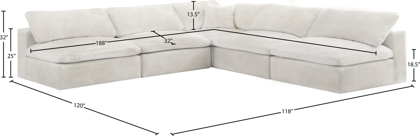 hyatt cream velvet comfort modular sectional sec5b