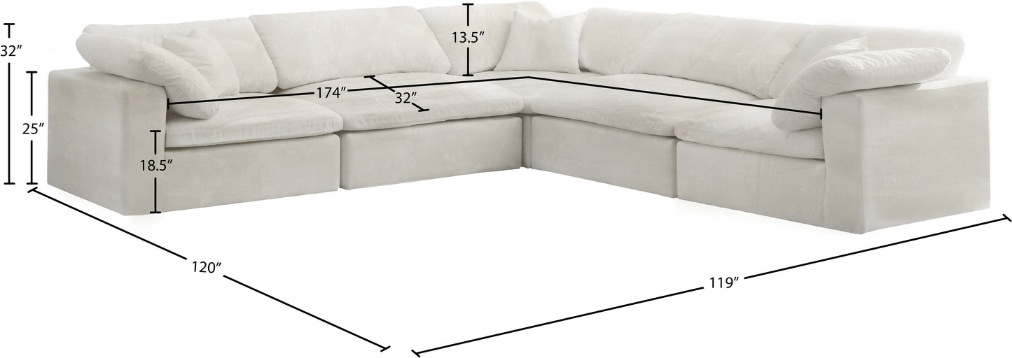 hyatt cream velvet comfort modular sectional sec5c