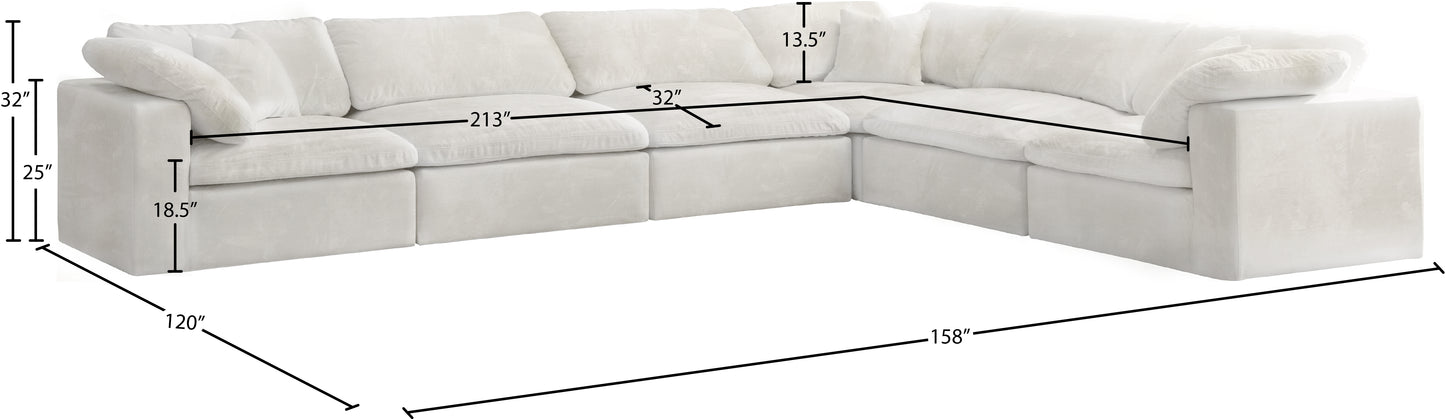 hyatt cream velvet comfort modular sectional sec6a