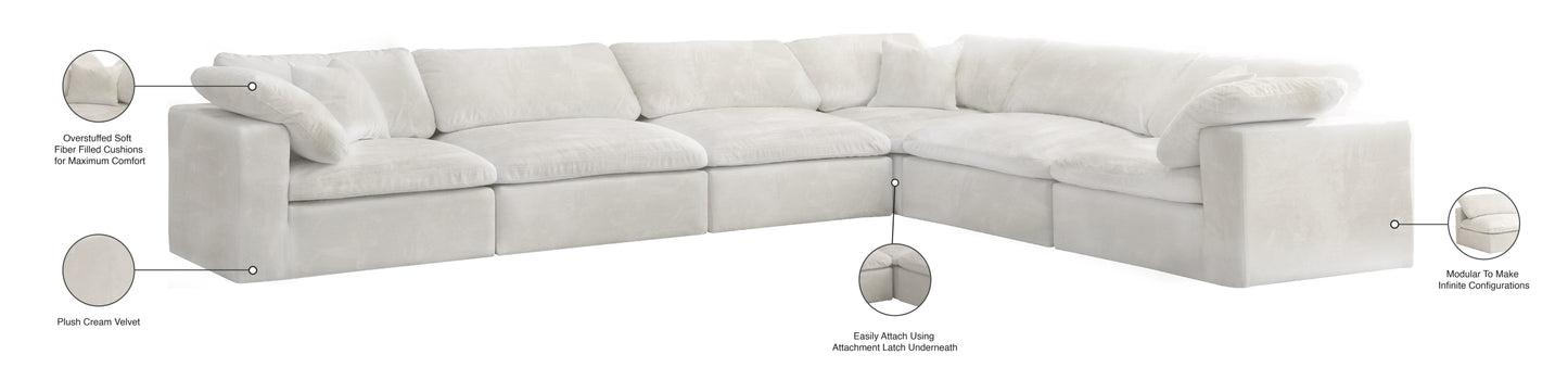 hyatt cream velvet comfort modular sectional sec6a