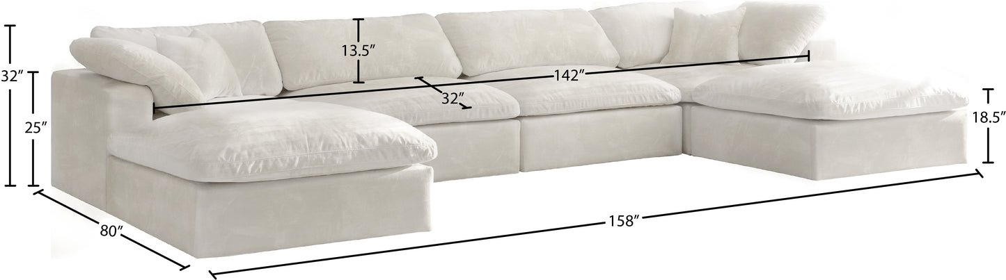 hyatt cream velvet comfort modular sectional sec6b