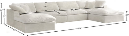 Hyatt Cream Velvet Comfort Modular Sectional Sec6B