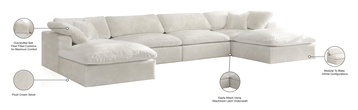 hyatt cream velvet comfort modular sectional sec6b