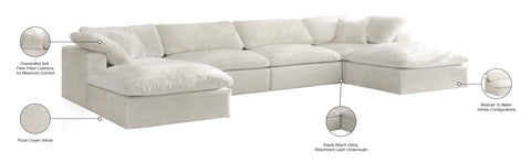 Hyatt Cream Velvet Comfort Modular Sectional Sec6B