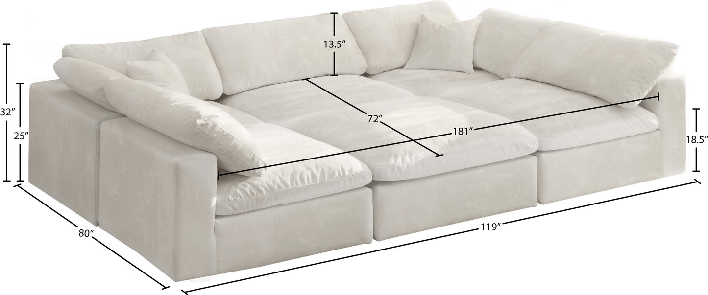 hyatt cream velvet comfort modular sectional sec6c