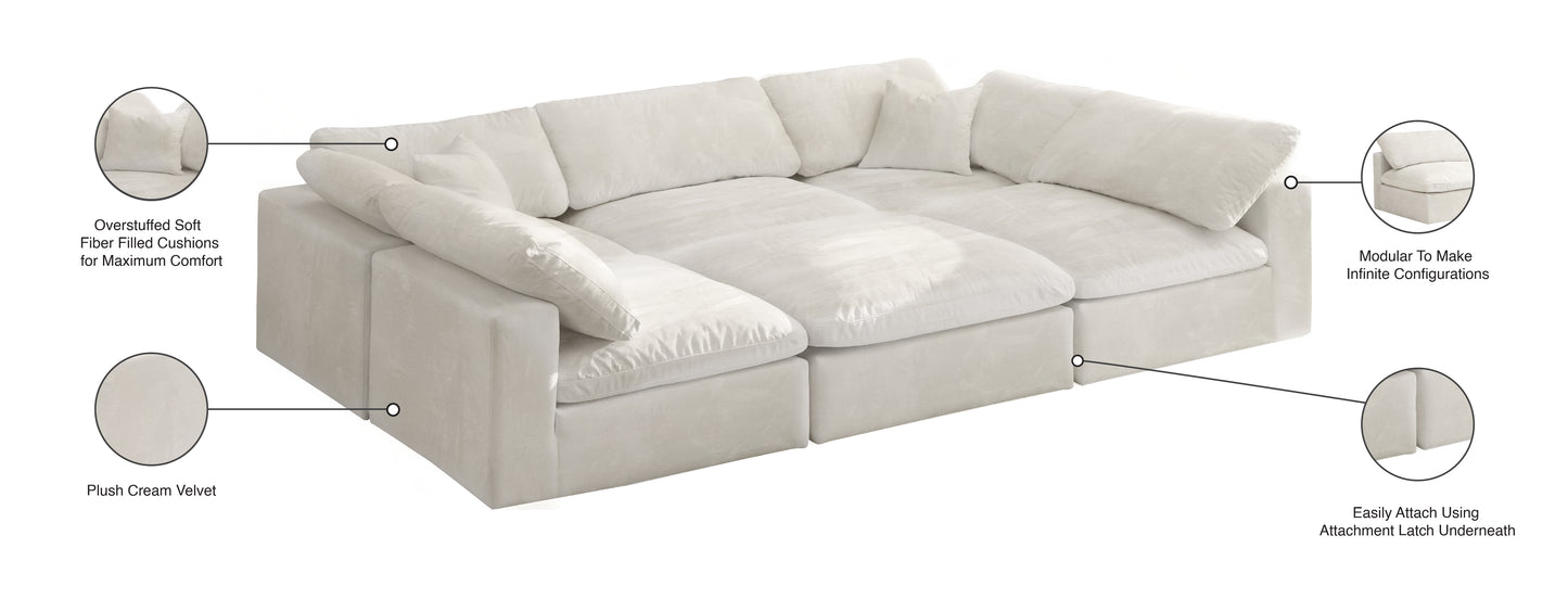 hyatt cream velvet comfort modular sectional sec6c