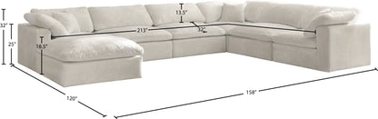 Hyatt Cream Velvet Comfort Modular Sectional Sec7A