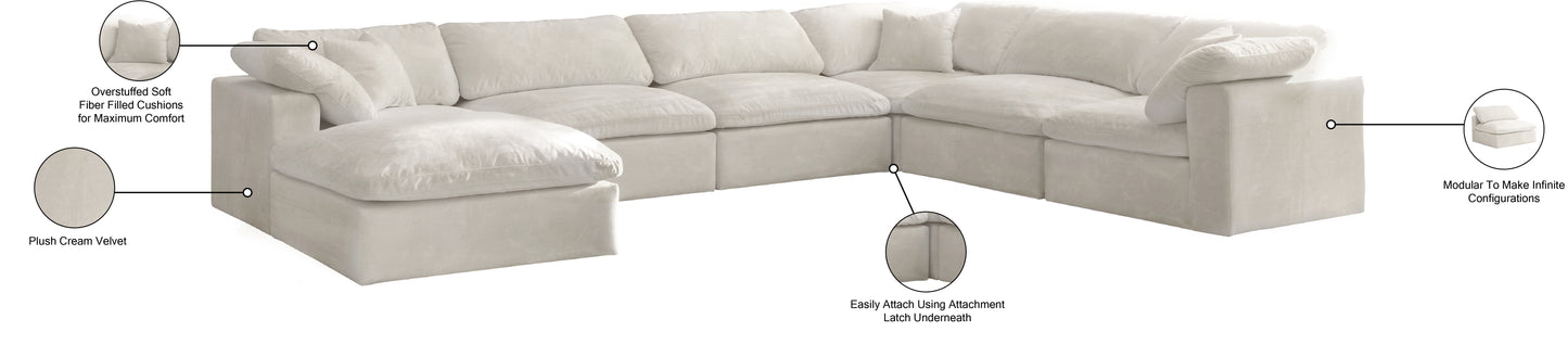 hyatt cream velvet comfort modular sectional sec7a