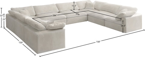 Hyatt Cream Velvet Comfort Modular Sectional Sec8A