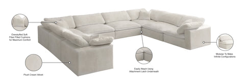 Hyatt Cream Velvet Comfort Modular Sectional Sec8A