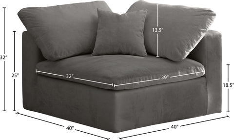 Hyatt Grey Velvet Chair Corner