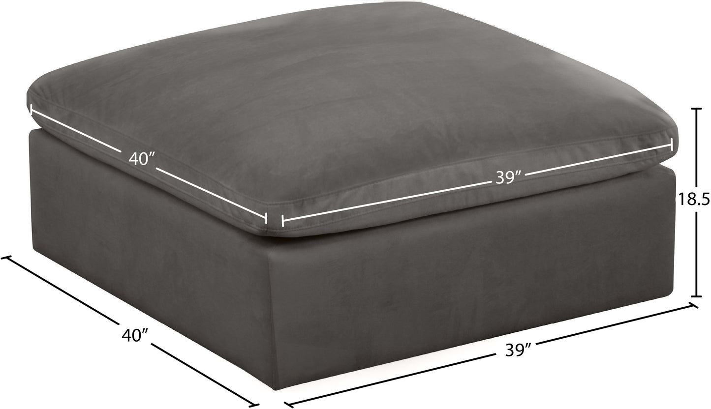 hyatt grey velvet ottoman ott