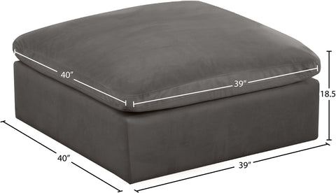 Hyatt Grey Velvet Ottoman Ott